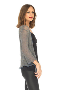 SHU-SHI Womens Sparkly Metallic Knitted Sheer Shrug Cardigan Bolero Top One Size Fits Most