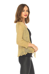 SHU-SHI Womens Sparkly Metallic Knitted Sheer Shrug Cardigan Bolero Top One Size Fits Most