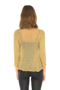 SHU-SHI Womens Sparkly Metallic Knitted Sheer Shrug Cardigan Bolero Top One Size Fits Most