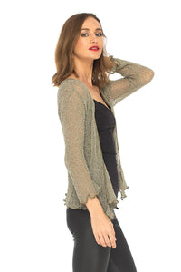 SHU-SHI Womens Sparkly Metallic Knitted Sheer Shrug Cardigan Bolero Top One Size Fits Most