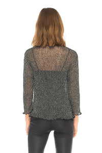 SHU-SHI Womens Sparkly Metallic Knitted Sheer Shrug Cardigan Bolero Top One Size Fits Most