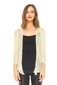 SHU-SHI Womens Sparkly Metallic Knitted Sheer Shrug Cardigan Bolero Top One Size Fits Most
