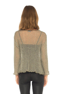 SHU-SHI Womens Sparkly Metallic Knitted Sheer Shrug Cardigan Bolero Top One Size Fits Most