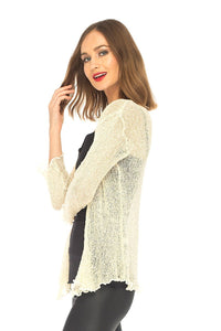 SHU-SHI Womens Sparkly Metallic Knitted Sheer Shrug Cardigan Bolero Top One Size Fits Most