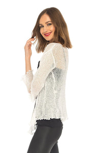 SHU-SHI Womens Sparkly Metallic Knitted Sheer Shrug Cardigan Bolero Top One Size Fits Most